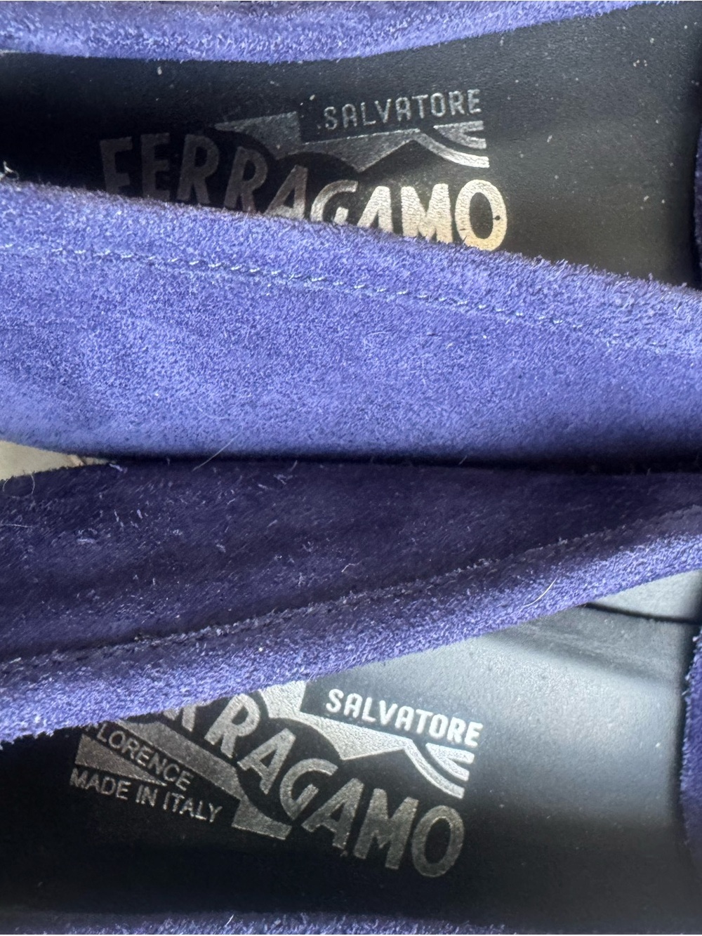 Salvatore Ferragamo Navy Suede Gancini Bit Loafers 12 2E - Picture 9 of 15